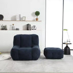 Poltrona sacco/sedia da pavimento/divano pigro con memory foam e pouf, divano a sacco per sala lettura, soggiorno