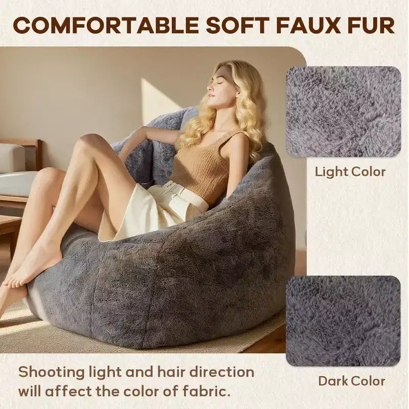 Poltrona Sacco con Braccioli, Sedia da Pavimento con Memory Foam, Divano Sacco Gaming per Adulti per Camera da Letto, Soggiorno