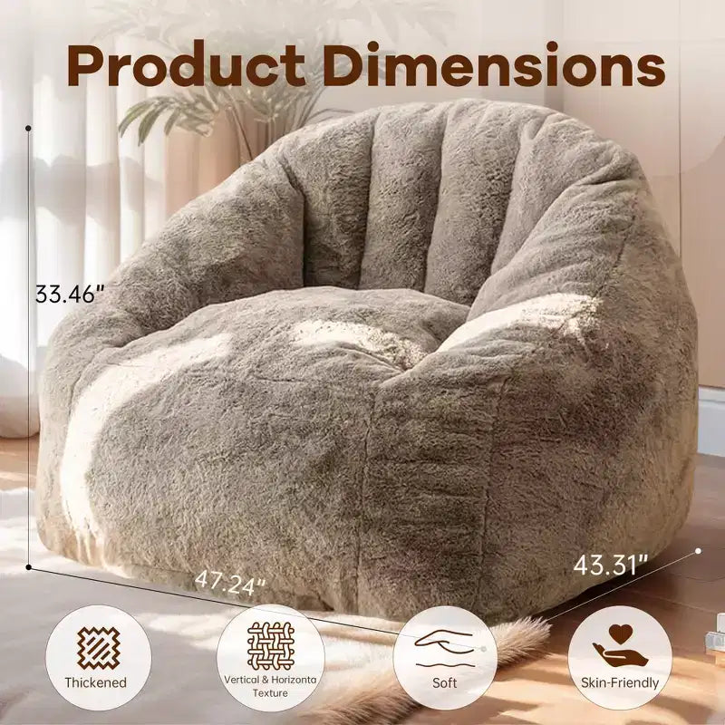 Poltrona Sacco con Braccioli, Sedia da Pavimento con Memory Foam, Divano Sacco Gaming per Adulti per Camera da Letto, Soggiorno