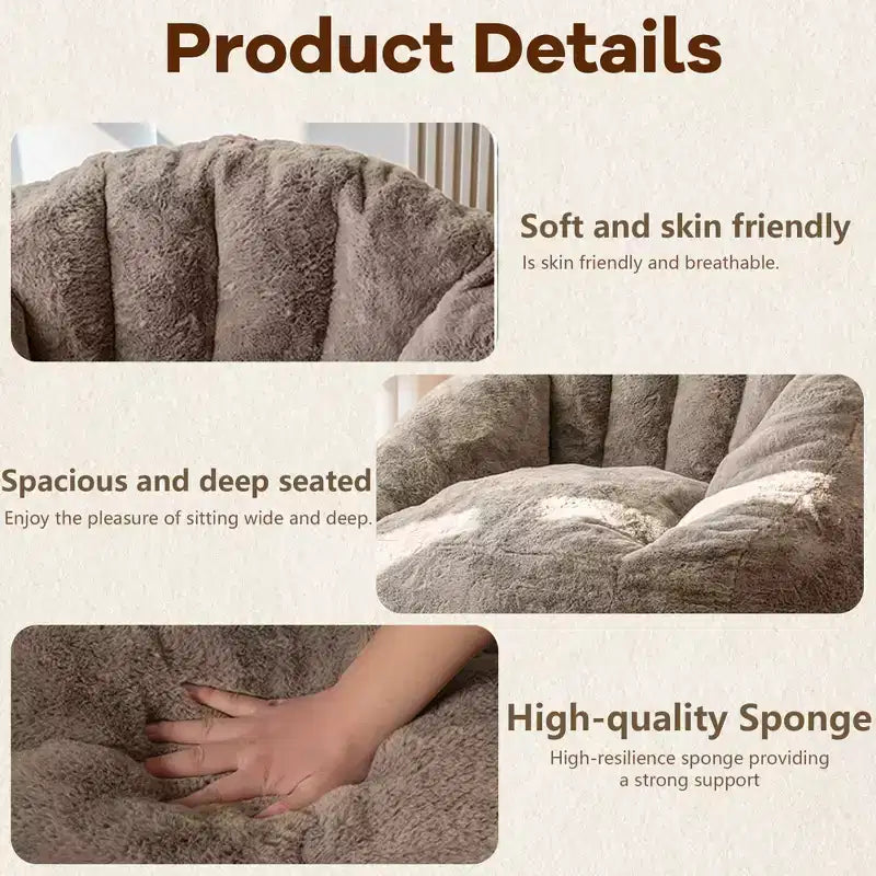 Poltrona Sacco con Braccioli, Sedia da Pavimento con Memory Foam, Divano Sacco Gaming per Adulti per Camera da Letto, Soggiorno