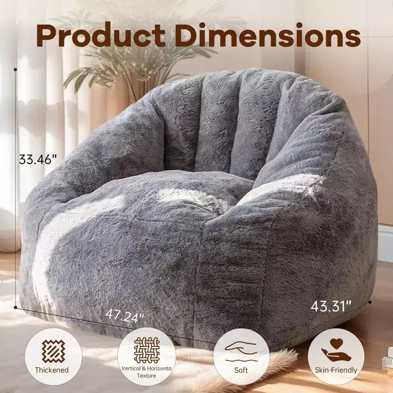 Poltrona Sacco con Braccioli, Sedia da Pavimento con Memory Foam, Divano Sacco Gaming per Adulti per Camera da Letto, Soggiorno