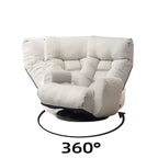 Poltrona Sacco Girevole a 360 Gradi, Poltrona Sofà Pigra con Tasca Laterale, Poltrona da Pavimento con Poggiatesta Regolabile per Camera da Letto, Soggiorno, Grigio Cemento