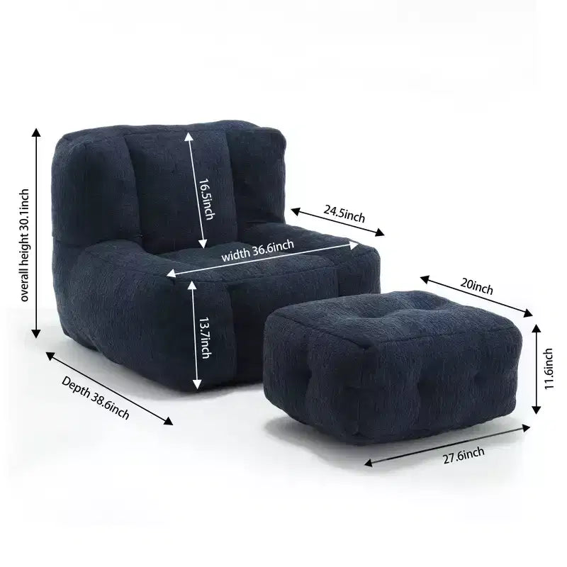 Poltrona Sacco e Pouf, Poltrona da Pavimento in Memory Foam per il Massimo Comfort, Poltrona Divano Pigra per Sala Lettura, Soggiorno
