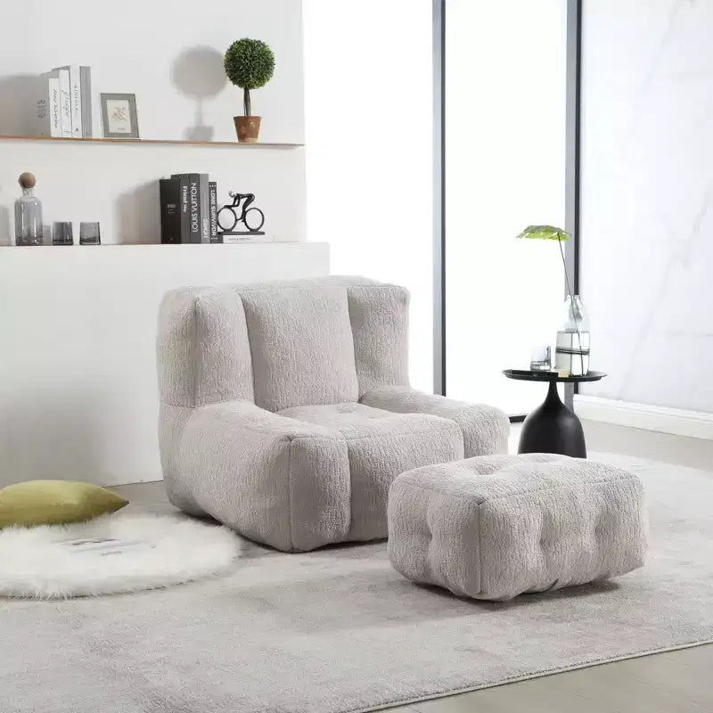 Poltrona Sacco e Pouf, Poltrona da Pavimento in Memory Foam per il Massimo Comfort, Poltrona Divano Pigra per Sala Lettura, Soggiorno