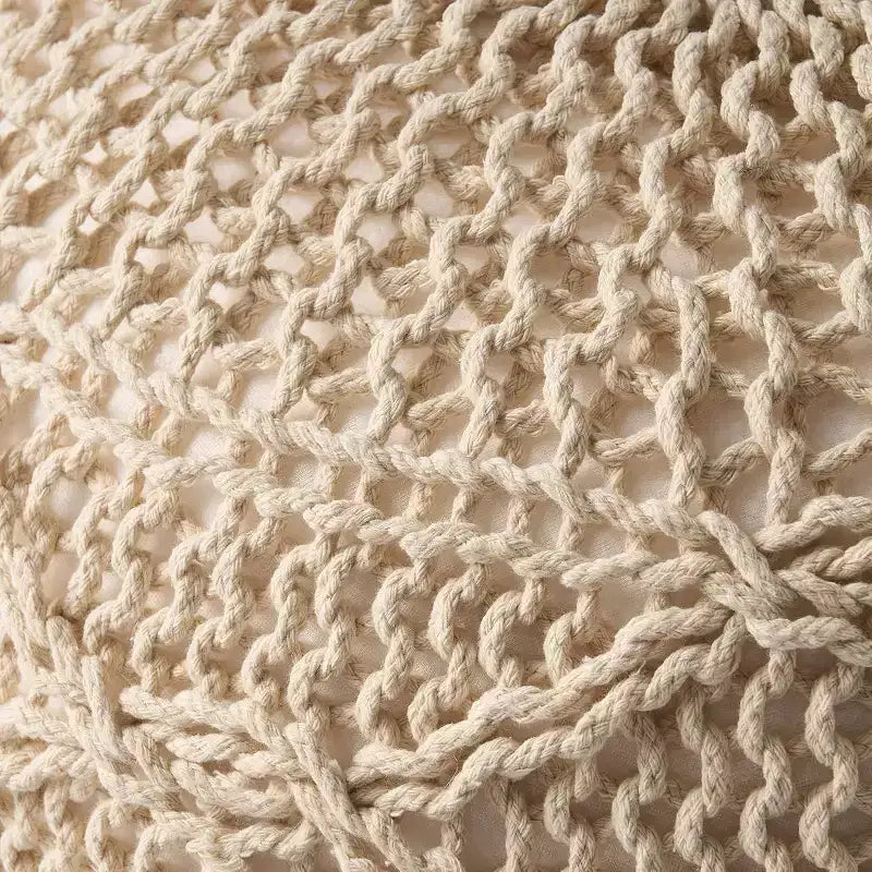 Poltrona a sacco in tessuto intrecciato, Poltrona da pavimento in memory foam per un comfort elegante, Comoda poltrona per l'arredamento del soggiorno e della camera da letto