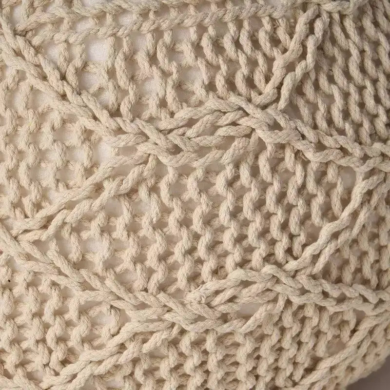 Poltrona a sacco in tessuto intrecciato, Poltrona da pavimento in memory foam per un comfort elegante, Comoda poltrona per l'arredamento del soggiorno e della camera da letto