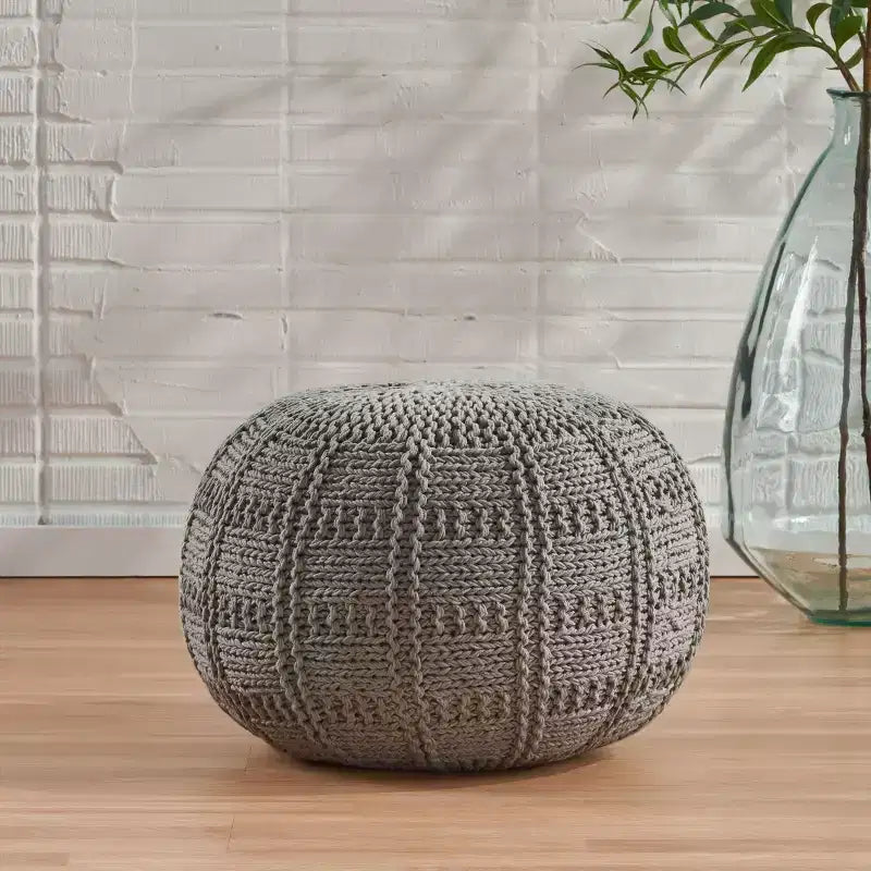 Poltrona a sacco in tessuto intrecciato, Poltrona da pavimento in memory foam per un comfort elegante, Comoda poltrona per l'arredamento del soggiorno e della camera da letto