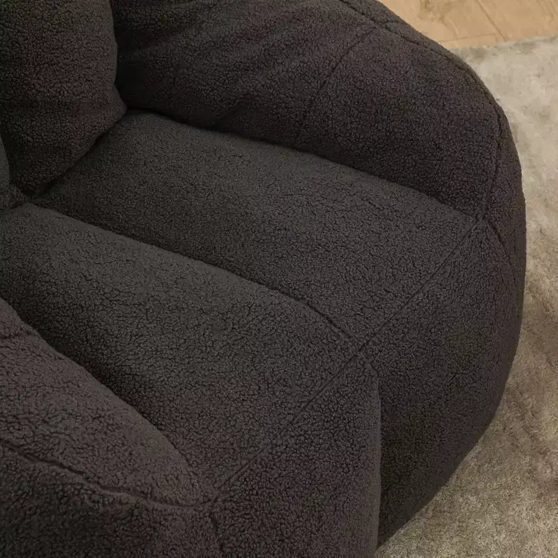 Poltrona sacco in tessuto orsetto morbido, poltrona da pavimento in memory foam per un comfort extra, poltrona lounge da gaming moderna per il soggiorno