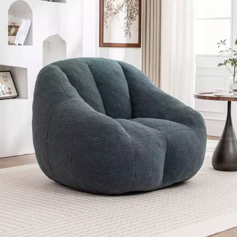 Poltrona sacco in tessuto orsetto morbido, poltrona da pavimento in memory foam per un comfort extra, poltrona lounge da gaming moderna per il soggiorno
