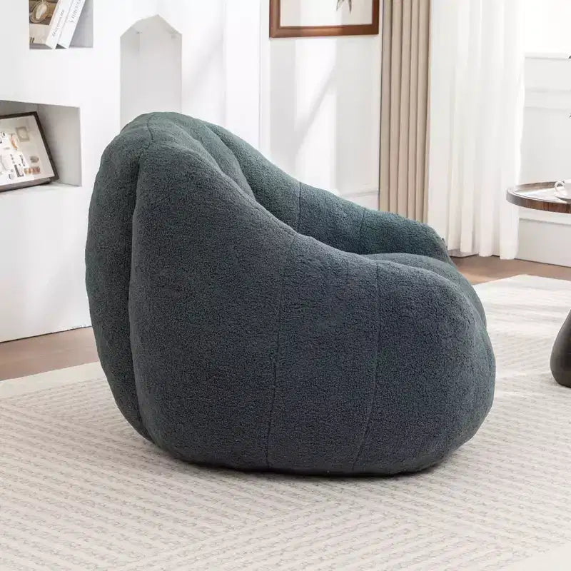 Poltrona sacco in tessuto orsetto morbido, poltrona da pavimento in memory foam per un comfort extra, poltrona lounge da gaming moderna per il soggiorno