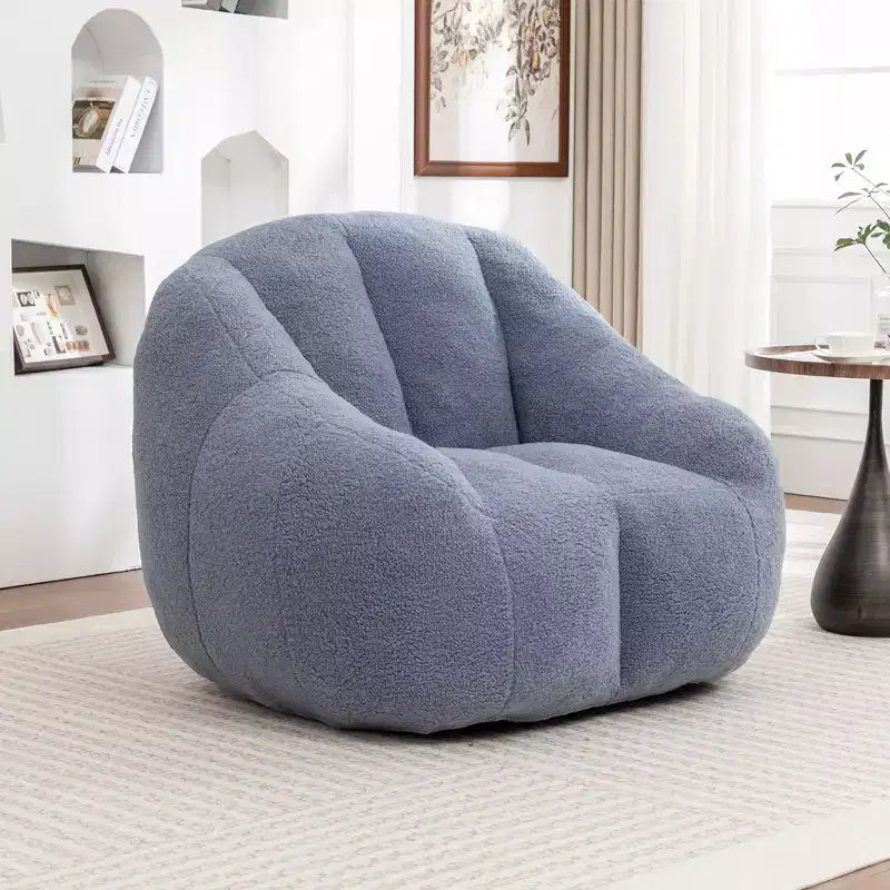 Poltrona sacco in tessuto orsetto morbido, poltrona da pavimento in memory foam per un comfort extra, poltrona lounge da gaming moderna per il soggiorno