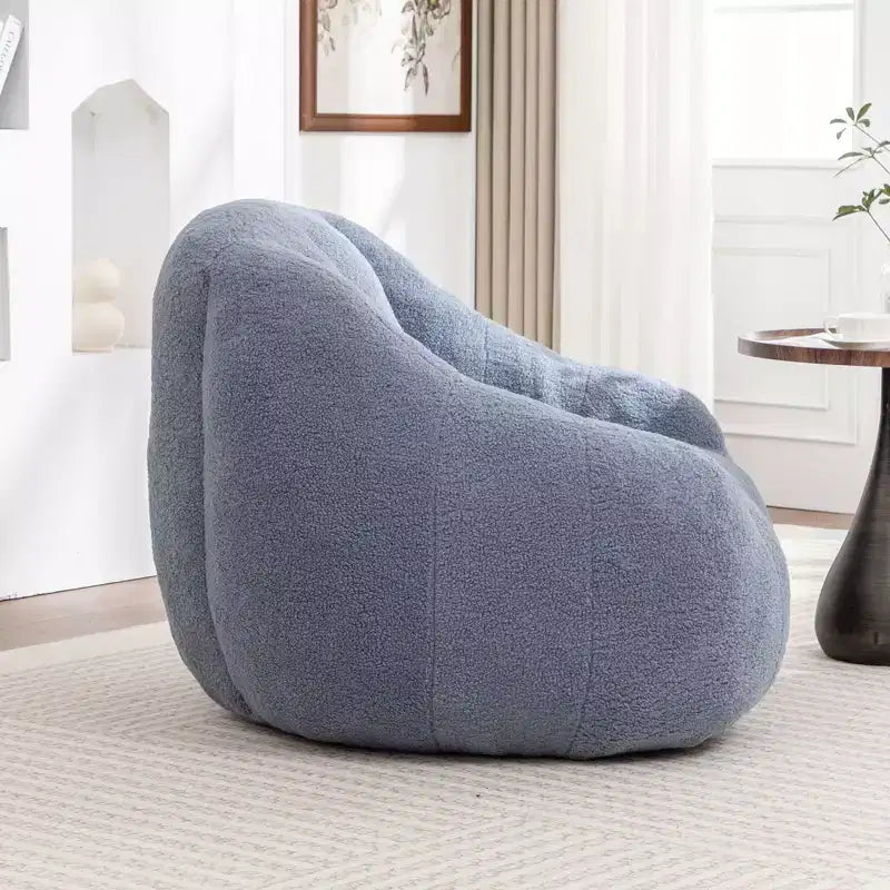 Poltrona sacco in tessuto orsetto morbido, poltrona da pavimento in memory foam per un comfort extra, poltrona lounge da gaming moderna per il soggiorno