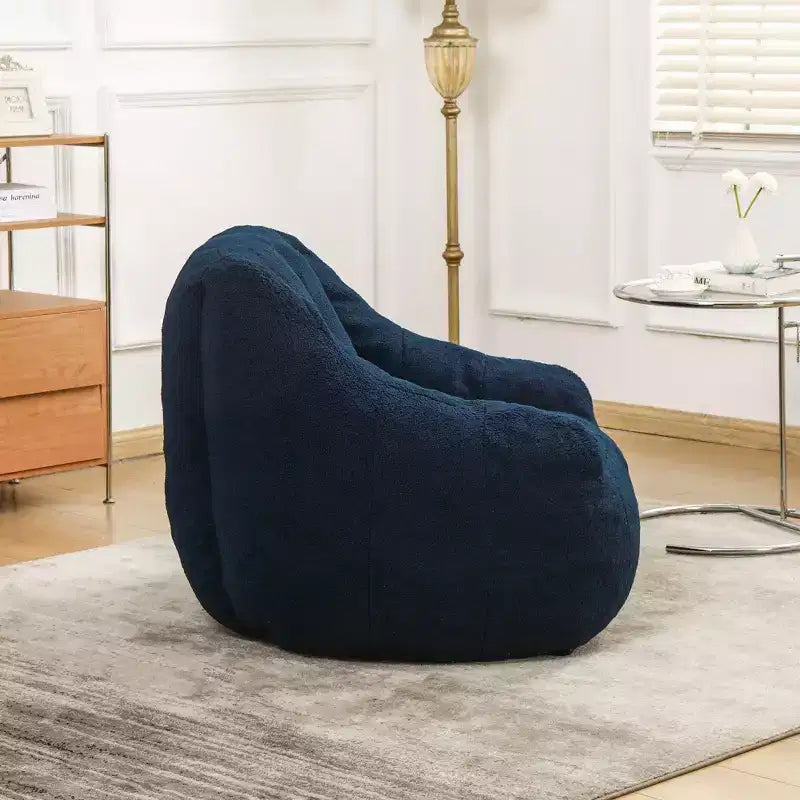 Poltrona sacco in tessuto orsetto morbido, poltrona da pavimento in memory foam per un comfort extra, poltrona lounge da gaming moderna per il soggiorno
