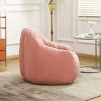 Poltrona sacco in tessuto orsetto morbido, poltrona da pavimento in memory foam per un comfort extra, poltrona lounge da gaming moderna per il soggiorno