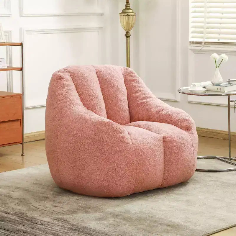 Poltrona sacco in tessuto orsetto morbido, poltrona da pavimento in memory foam per un comfort extra, poltrona lounge da gaming moderna per il soggiorno