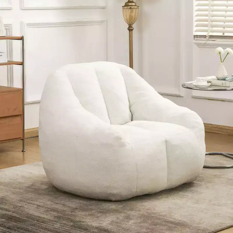 Poltrona sacco in tessuto orsetto morbido, poltrona da pavimento in memory foam per un comfort extra, poltrona lounge da gaming moderna per il soggiorno