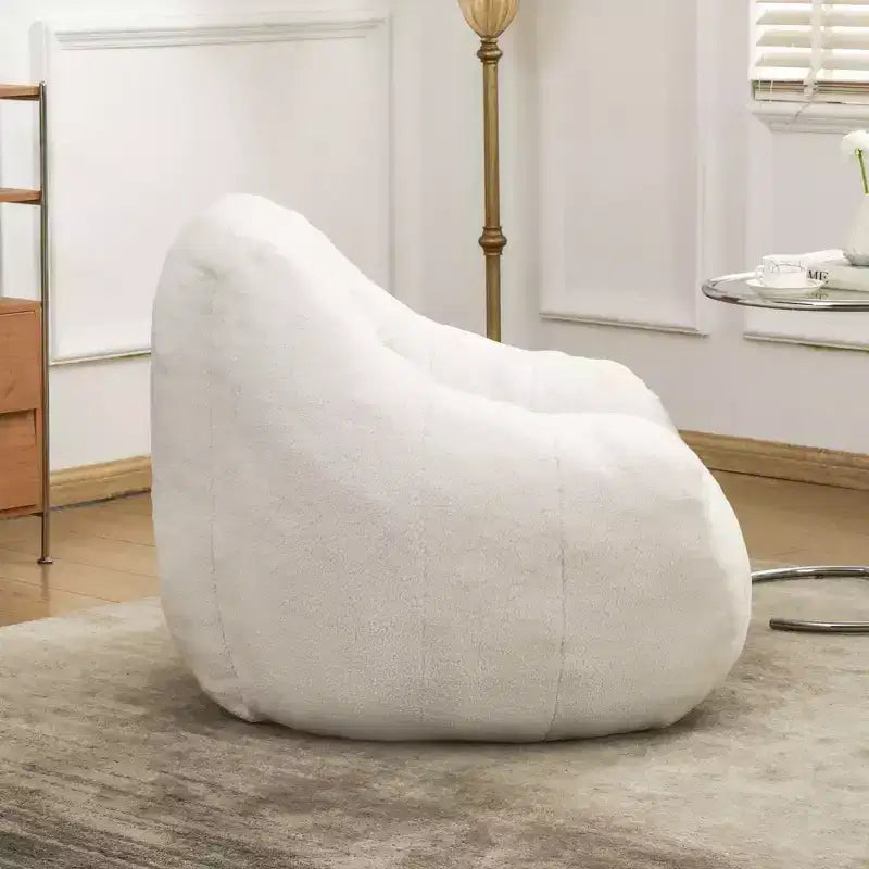 Poltrona sacco in tessuto orsetto morbido, poltrona da pavimento in memory foam per un comfort extra, poltrona lounge da gaming moderna per il soggiorno