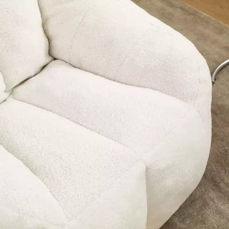 Poltrona sacco in tessuto orsetto morbido, poltrona da pavimento in memory foam per un comfort extra, poltrona lounge da gaming moderna per il soggiorno