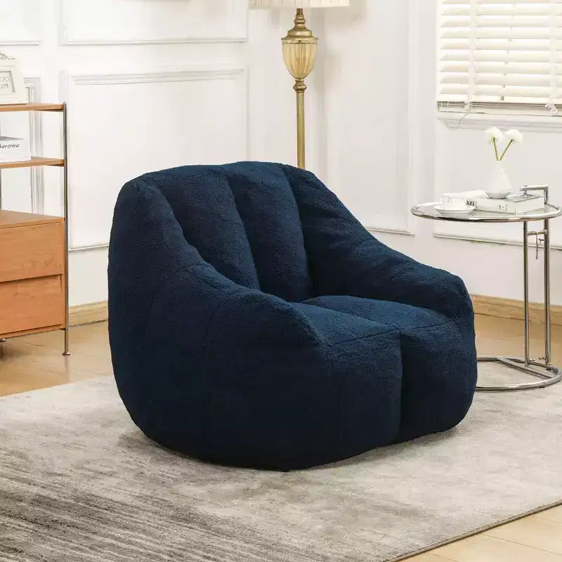 Poltrona sacco in tessuto orsetto morbido, poltrona da pavimento in memory foam per un comfort extra, poltrona lounge da gaming moderna per il soggiorno