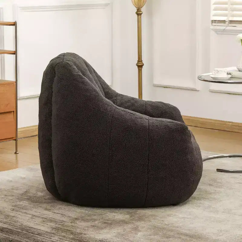Poltrona sacco in tessuto orsetto morbido, poltrona da pavimento in memory foam per un comfort extra, poltrona lounge da gaming moderna per il soggiorno