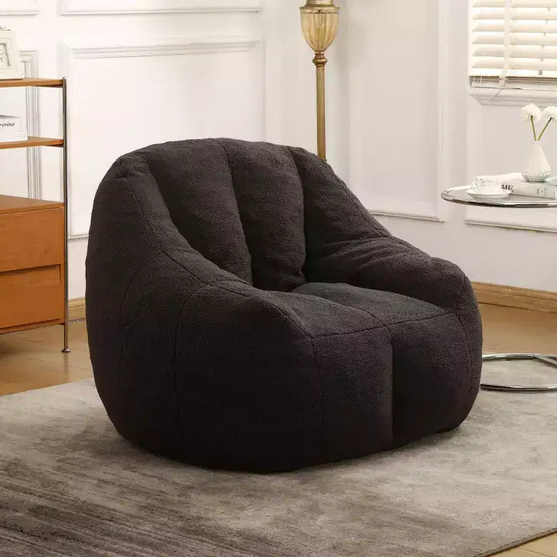 Poltrona sacco in tessuto orsetto morbido, poltrona da pavimento in memory foam per un comfort extra, poltrona lounge da gaming moderna per il soggiorno
