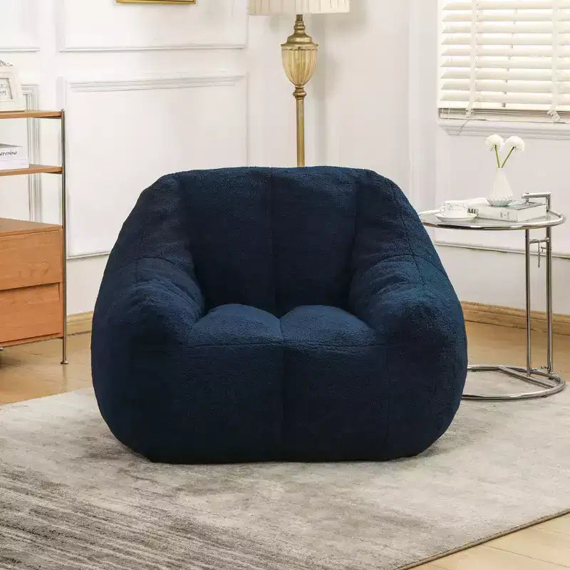 Poltrona sacco in tessuto orsetto morbido, poltrona da pavimento in memory foam per un comfort extra, poltrona lounge da gaming moderna per il soggiorno