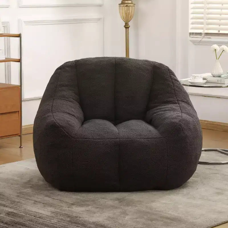 Poltrona sacco in tessuto orsetto morbido, poltrona da pavimento in memory foam per un comfort extra, poltrona lounge da gaming moderna per il soggiorno