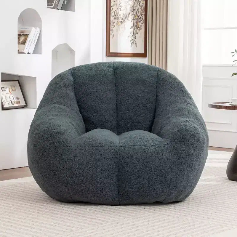 Poltrona sacco in tessuto orsetto morbido, poltrona da pavimento in memory foam per un comfort extra, poltrona lounge da gaming moderna per il soggiorno