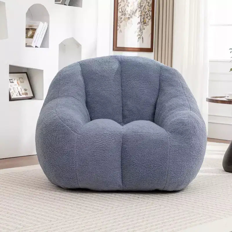 Poltrona sacco in tessuto orsetto morbido, poltrona da pavimento in memory foam per un comfort extra, poltrona lounge da gaming moderna per il soggiorno