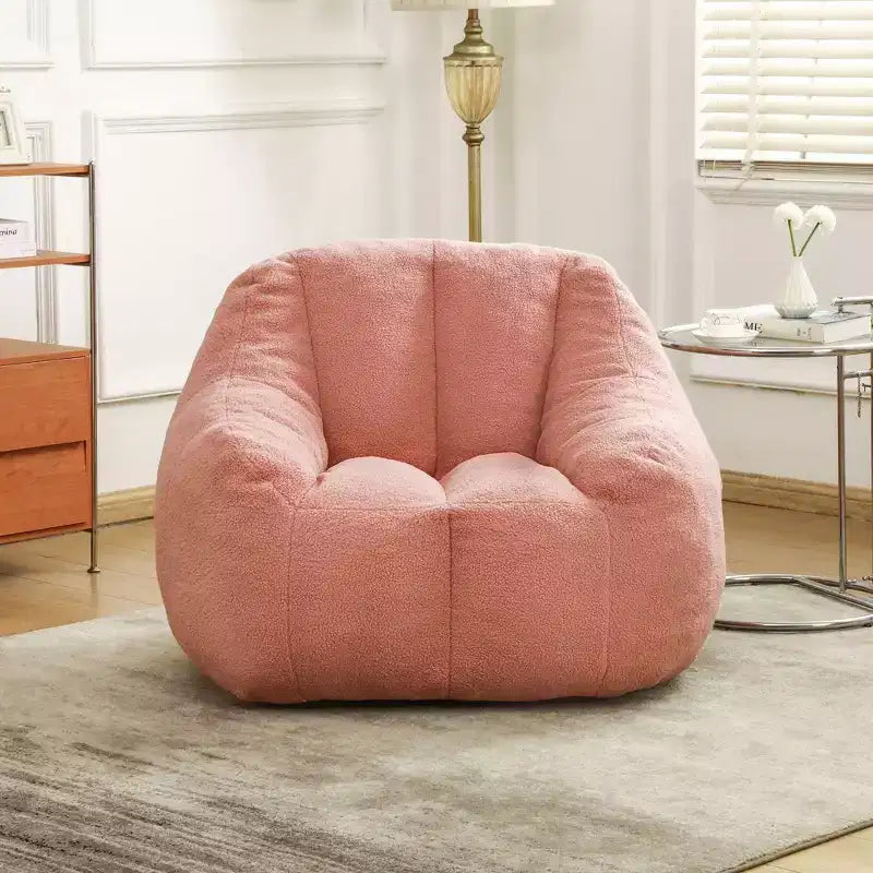 Poltrona sacco in tessuto orsetto morbido, poltrona da pavimento in memory foam per un comfort extra, poltrona lounge da gaming moderna per il soggiorno