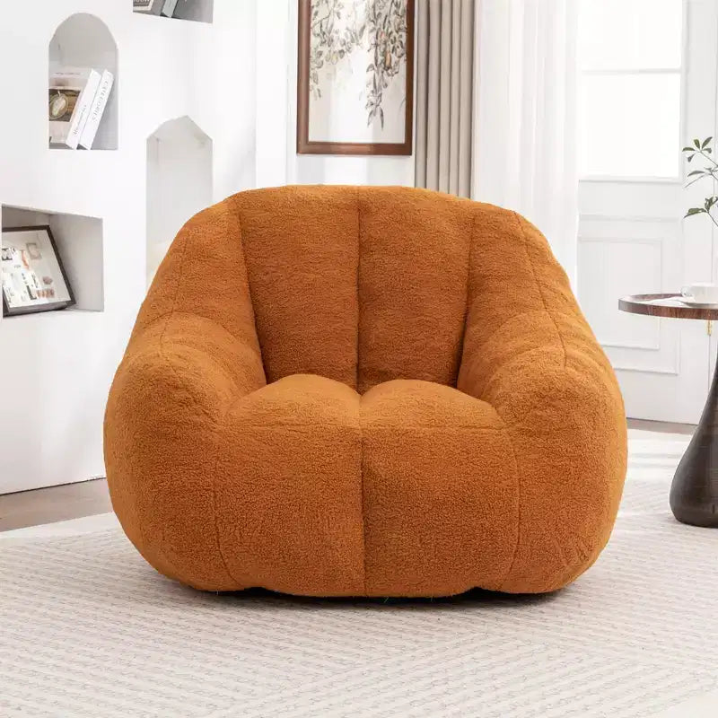 Poltrona sacco in tessuto orsetto morbido, poltrona da pavimento in memory foam per un comfort extra, poltrona lounge da gaming moderna per il soggiorno