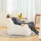Poltrona a sacco con capacità di 180 kg, poltrona a sacco in velluto a coste di grandi dimensioni con braccioli, schiuma ad alta resilienza per adulti e ragazzi
