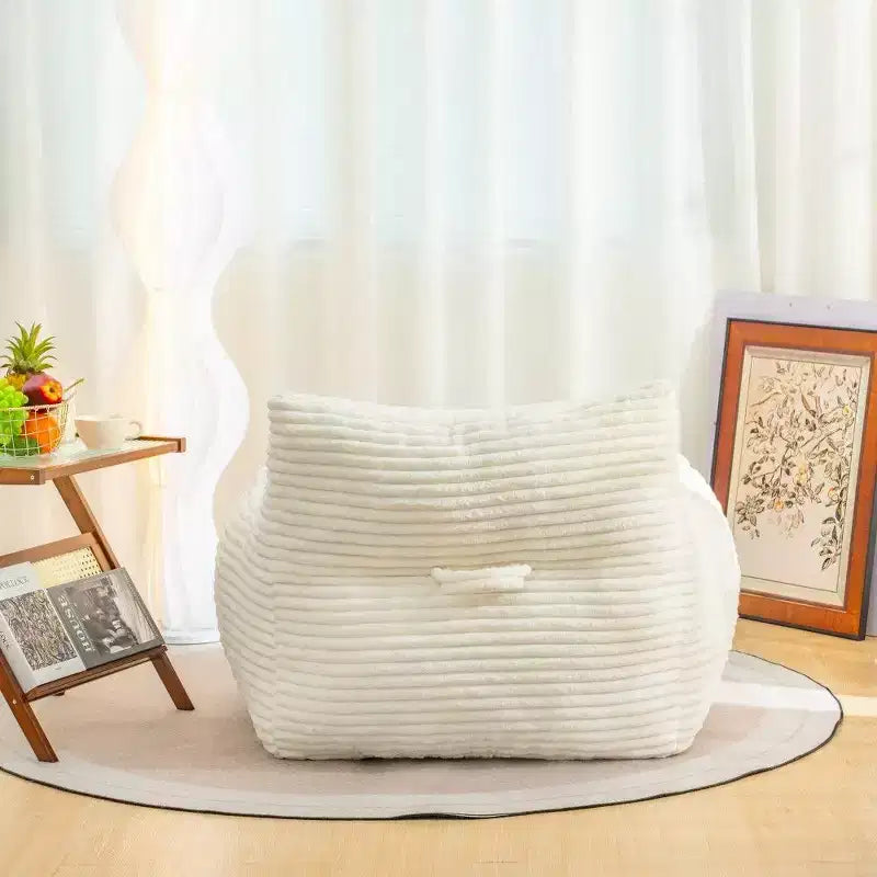 Poltrona a sacco con capacità di 180 kg, poltrona a sacco in velluto a coste di grandi dimensioni con braccioli, schiuma ad alta resilienza per adulti e ragazzi