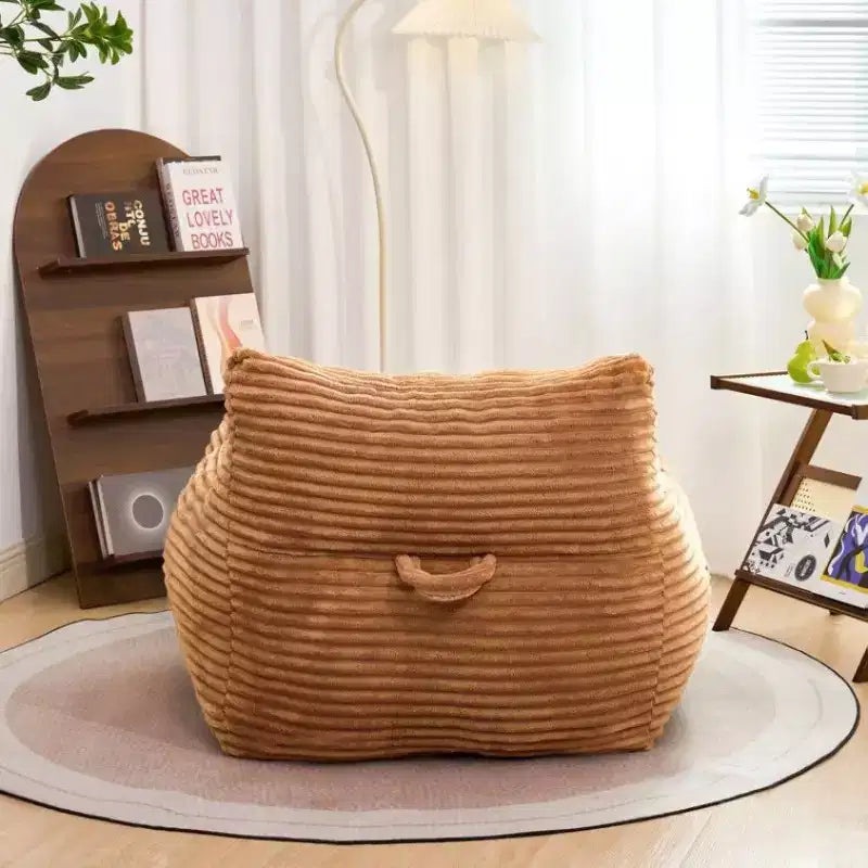Poltrona a sacco con capacità di 180 kg, poltrona a sacco in velluto a coste di grandi dimensioni con braccioli, schiuma ad alta resilienza per adulti e ragazzi
