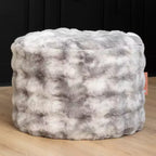 Pouf rotondo in pelliccia sintetica