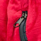 Poltrona Sacco Oversize da Interno Comoda, in Pelliccia Rossa