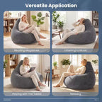 Poltrona Sacco per Adulti con Rivestimento in Velluto a Coste Delicato sulla Pelle e Imbottitura in Spugna Morbida Blu/Grigio Scuro/Grigio Chiaro/Rosa/Beige