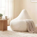 Poltrona Sacco per Adulti con Rivestimento in Velluto a Coste Delicato sulla Pelle e Imbottitura in Spugna Morbida Blu/Grigio Scuro/Grigio Chiaro/Rosa/Beige