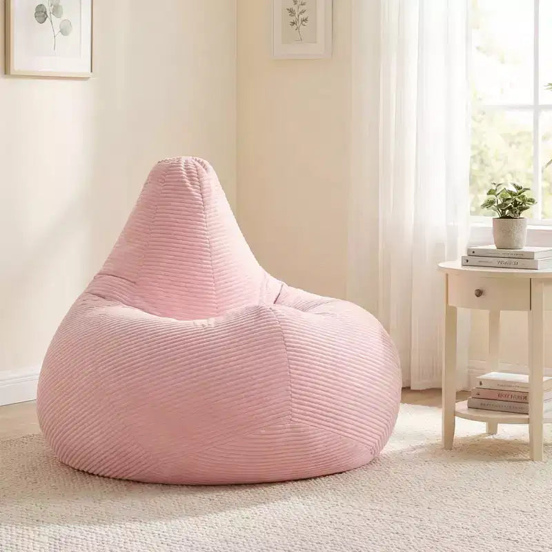 Poltrona Sacco per Adulti con Rivestimento in Velluto a Coste Delicato sulla Pelle e Imbottitura in Spugna Morbida Blu/Grigio Scuro/Grigio Chiaro/Rosa/Beige