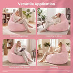 Poltrona Sacco per Adulti con Rivestimento in Velluto a Coste Delicato sulla Pelle e Imbottitura in Spugna Morbida Blu/Grigio Scuro/Grigio Chiaro/Rosa/Beige