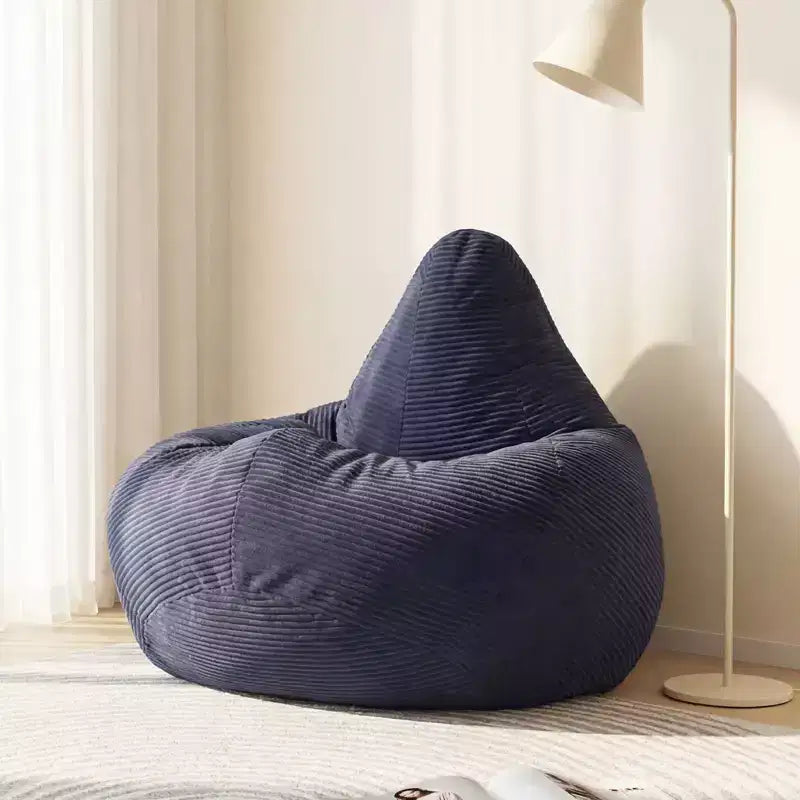 Poltrona Sacco per Adulti con Rivestimento in Velluto a Coste Delicato sulla Pelle e Imbottitura in Spugna Morbida Blu/Grigio Scuro/Grigio Chiaro/Rosa/Beige