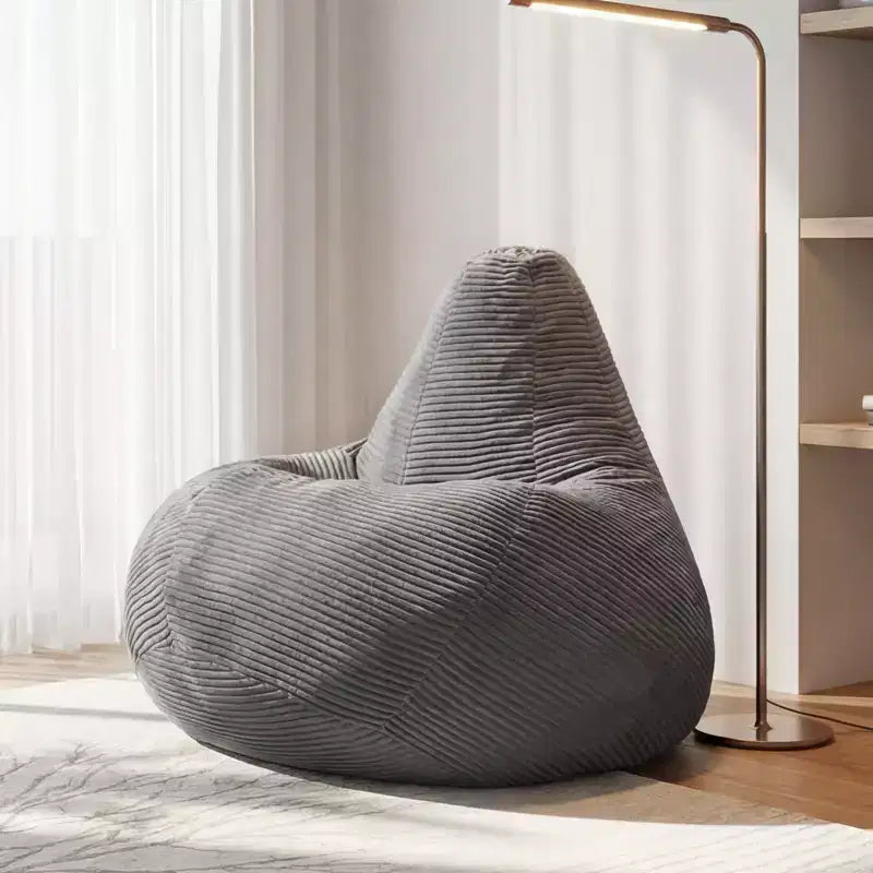 Poltrona Sacco per Adulti con Rivestimento in Velluto a Coste Delicato sulla Pelle e Imbottitura in Spugna Morbida Blu/Grigio Scuro/Grigio Chiaro/Rosa/Beige