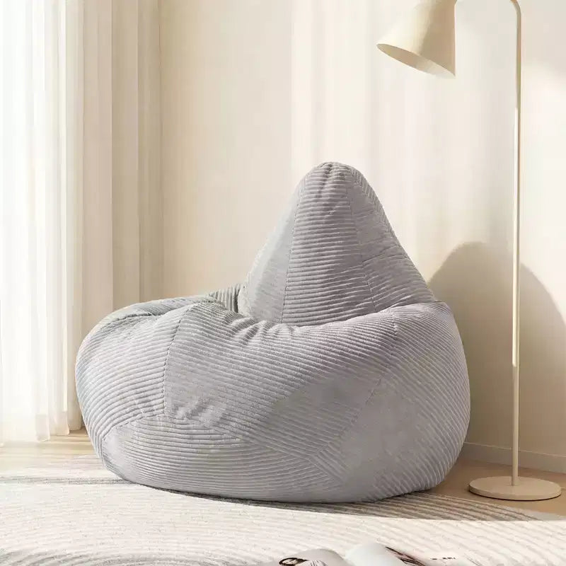 Poltrona Sacco per Adulti con Rivestimento in Velluto a Coste Delicato sulla Pelle e Imbottitura in Spugna Morbida Blu/Grigio Scuro/Grigio Chiaro/Rosa/Beige