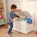 Baule Portagiochi in Legno - Mobile Bianco per Sala Giochi: Baule Contenitore Struttura in Legno, Supporta 68 kg di Peso