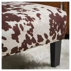 Poltrona con stampa effetto pelle bovina - Struttura in legno di caucciù, tessuto in poliestere