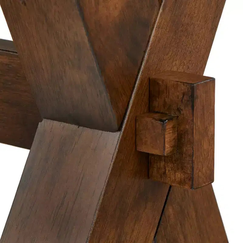Panca da pranzo Mandeville Rustic Live Edge in legno massello noce: struttura in legno, rettangolare, 2 posti, finitura verniciata