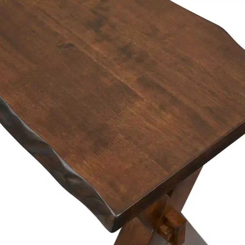 Panca da pranzo Mandeville Rustic Live Edge in legno massello noce: struttura in legno, rettangolare, 2 posti, finitura verniciata