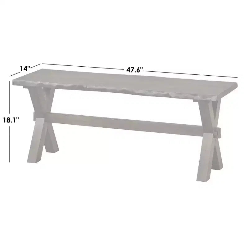 Panca da pranzo Mandeville Rustic Live Edge in legno massello noce: struttura in legno, rettangolare, 2 posti, finitura verniciata