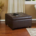 Christopher Knight Home Alexandria Bonded Leather Storage Ottoman - Brown: Upholstered Bench, Hardwood Frame
