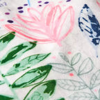 Pouf Materra Modern Fabric con motivo a foglie e fiori/bianco, 3 piedi